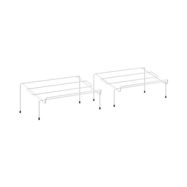 Zestaw 2 białych półek na buty ze stali nierdzewnej Metaltex Cipok-image-4