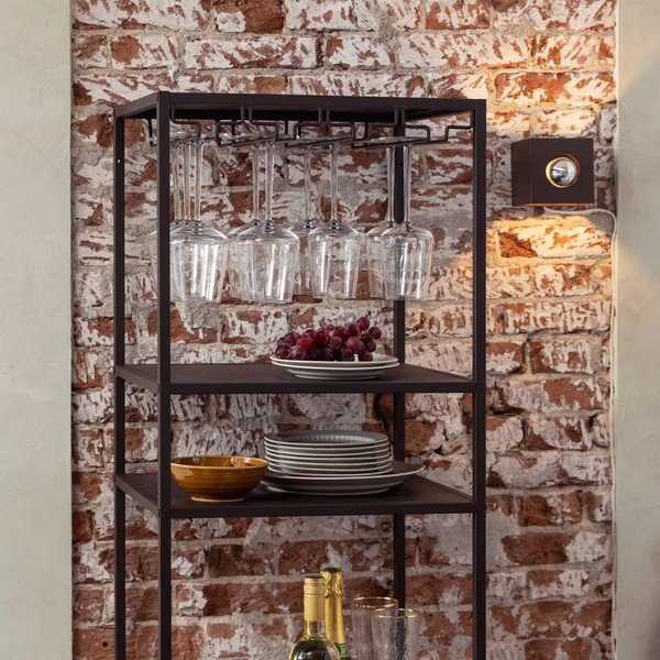 Ciemnobrązowa szafka na wino liczba butelek 25, 45x185x40 cm Reese – WOOOD-image-1
