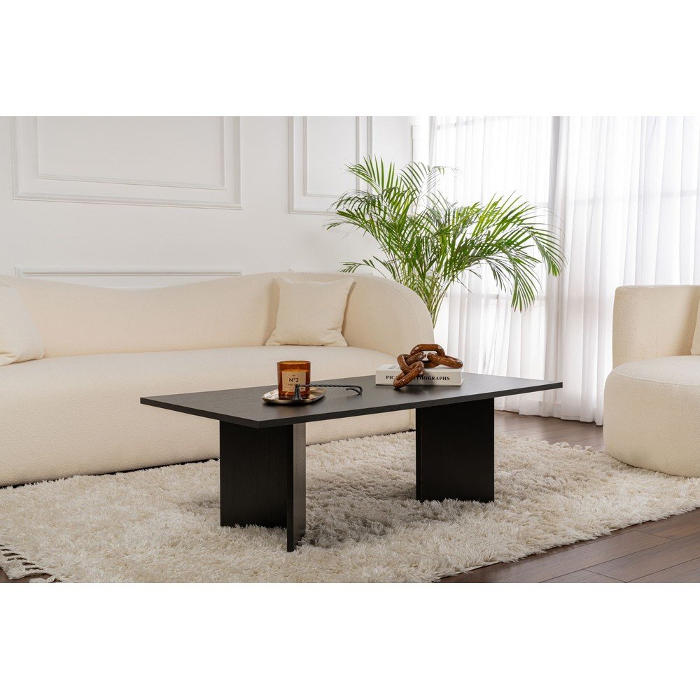 Czarny stolik z matowym wykończeniem 60x119 cm Sabin – Kalune Design (zdjęcie 2)