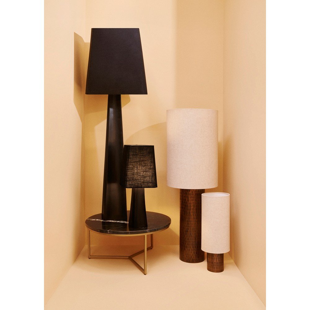 Czarna metalowa lampa stołowa z tekstylnym kloszem (wysokość 61 cm) Tripura – Bizzotto (zdjęcie 2)