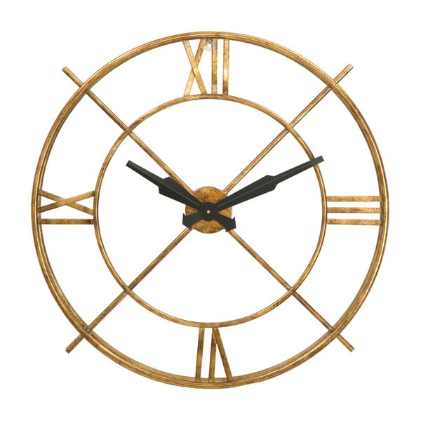 Żelazny zegar ścienny w złotym kolorze Mauro Ferretti Muro