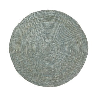 Niebieski dywan z juty Kave Home Dip, ⌀ 100 cm