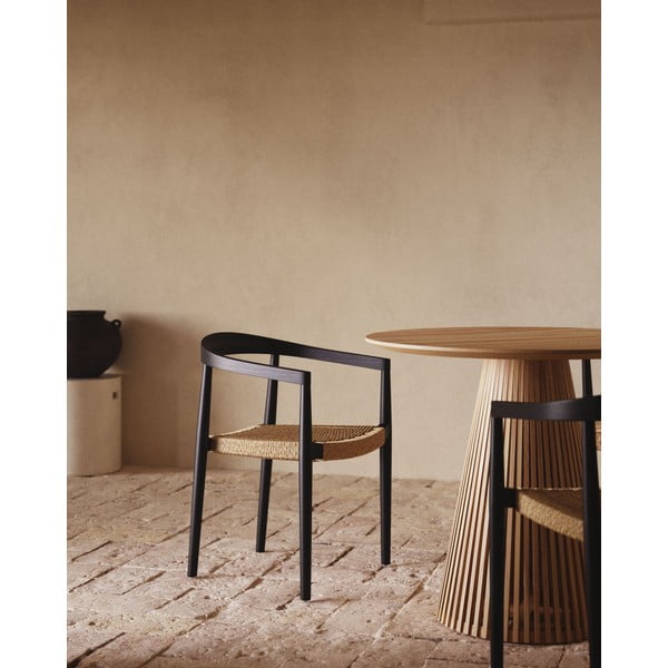 Czarne drewniane krzesła ogrodowe zestaw 4 szt. Ydalia – Kave Home-image-1