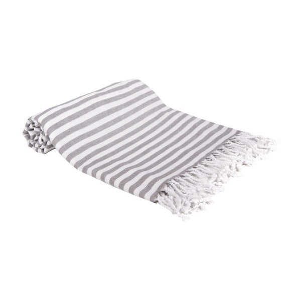 Ciemnoszary  ręcznik kąpielowy tkany ręcznie Ivy's Yonca, 100x180 cm