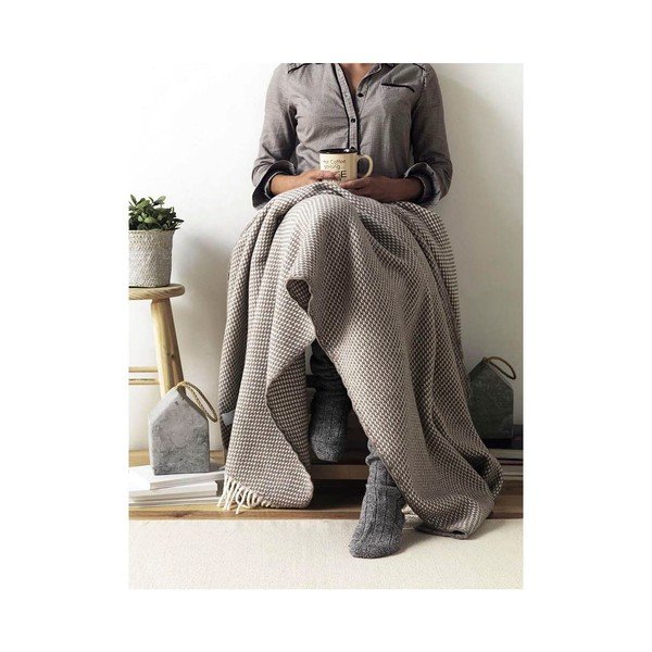 Oliwkowy pled z domieszką bawełny Euromant Ruby, 140x180 cm-image-2