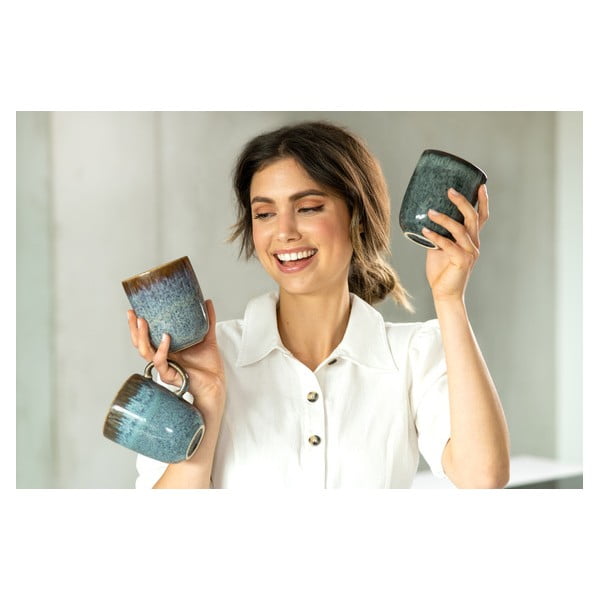 Turkusowo-brązowy kamionkowy kubek Villeroy & Boch Like Lave, 400 ml-image-4