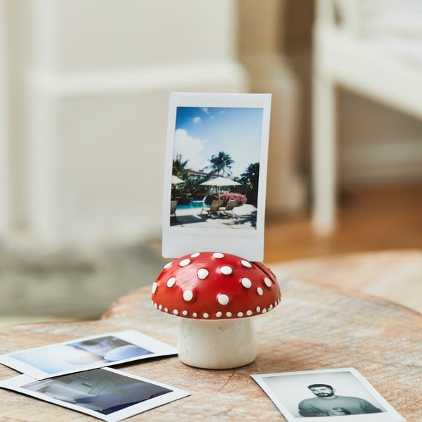 Czerwony kamienny stojak na zdjęcia 7x6 cm Mushroom – Sass & Belle-image-1
