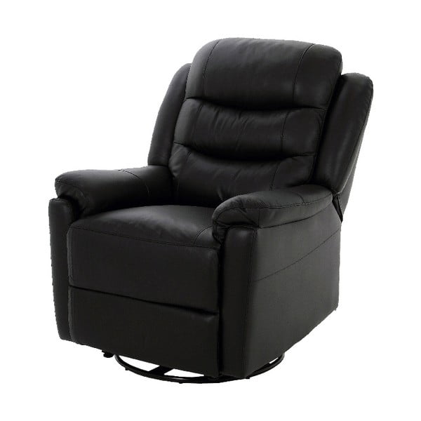 Czarny rozkładany fotel z imitacji skóry Actona Renzo