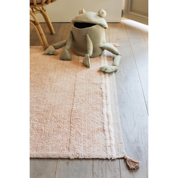 Jasnoróżowy bawełniany dywan tkany ręcznie odpowiedni do prania 120x160 cm Bloom Rose – Lorena Canals-image-4