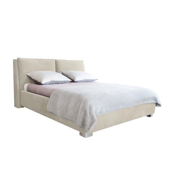 Beżowe łóżko 2-osobowe Mazzini Beds Vicky, 180x200 cm