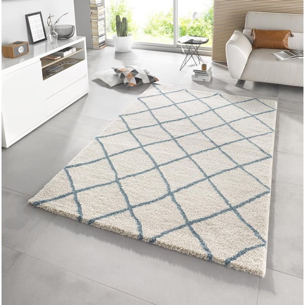 Biały dywan Mint Rugs Grid, 80x150 cm-image-1