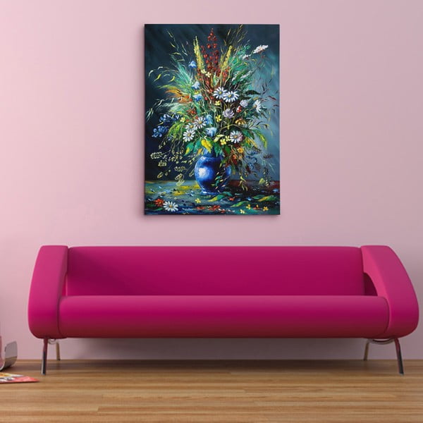 Obraz na płótnie "Kwiaty polne w ciemności", 50x70 cm