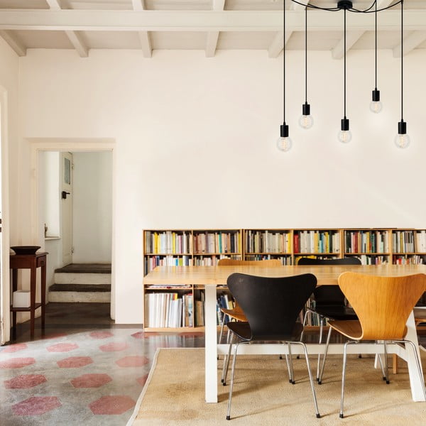 Czarna pięcioramienna lampa wisząca Sotto Luce Cero Basic-image-1