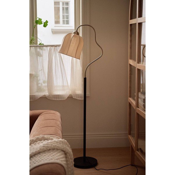 Biała/czarna tekstylna lampa stojąca (wysokość 150 cm) Bell – Ellos Home-image-2