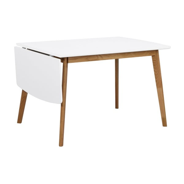 Stół z konstrukcją z drewna dębowego z rozkładanym blatem Rowico Olivia, dł. 120 + 40 cm