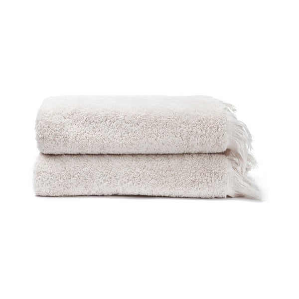 Zestaw 2 kremowych ręczników ze 100% bawełny Bonami Selection, 50x90 cm