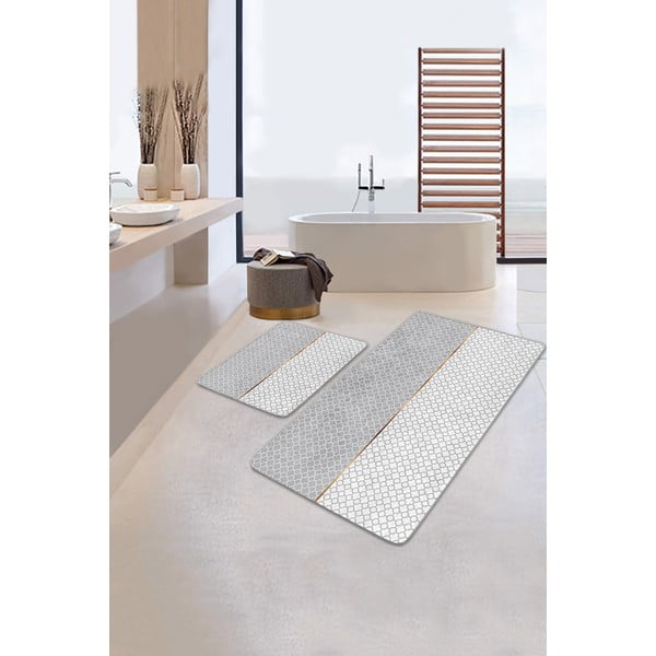 Szare dywaniki łazienkowe zestaw 2 szt. 60x100 cm – Mila Home-image-1