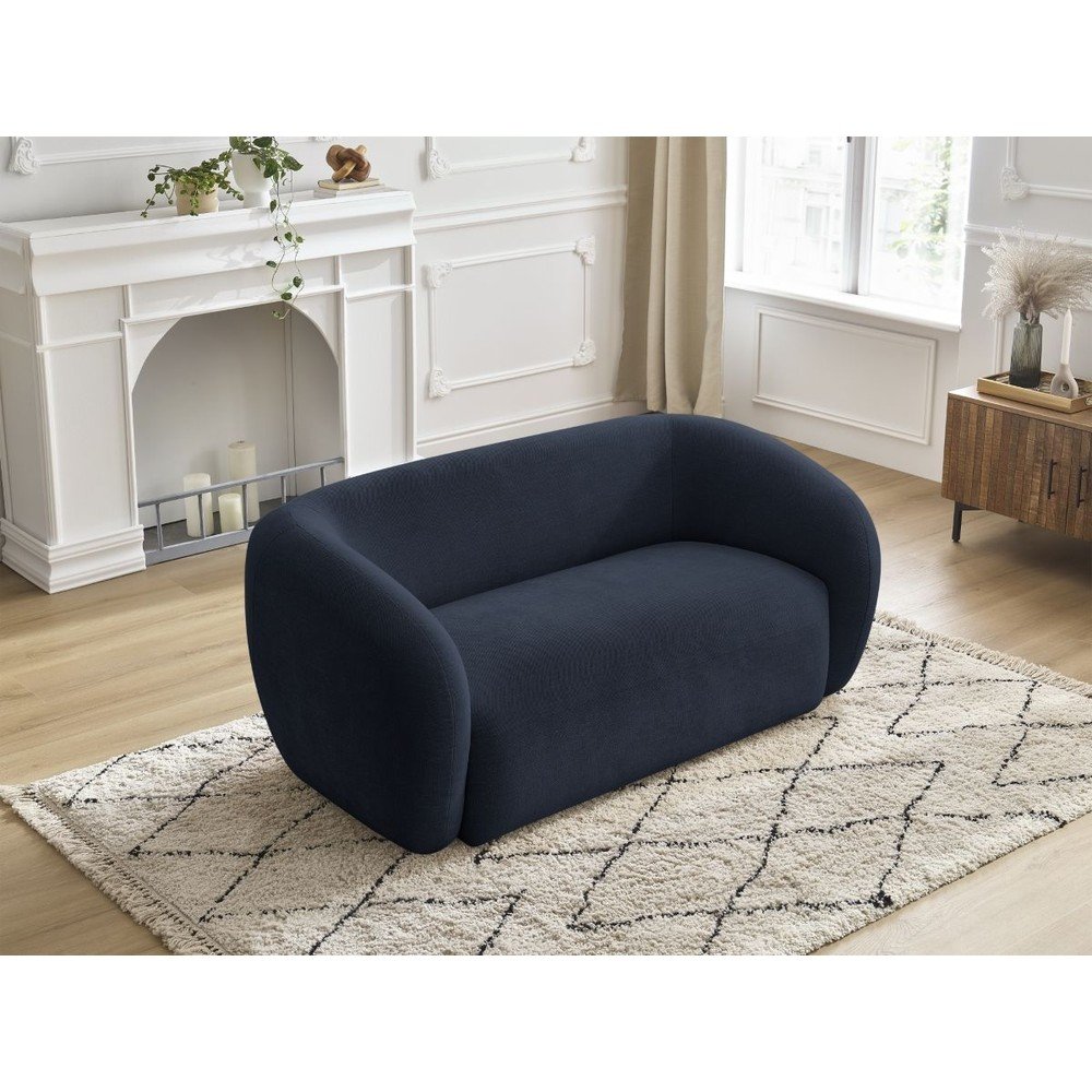 Ciemnoniebieska sofa z tkaniny szenilowej 160 cm Celine – Bobochic Paris (zdjęcie 3)
