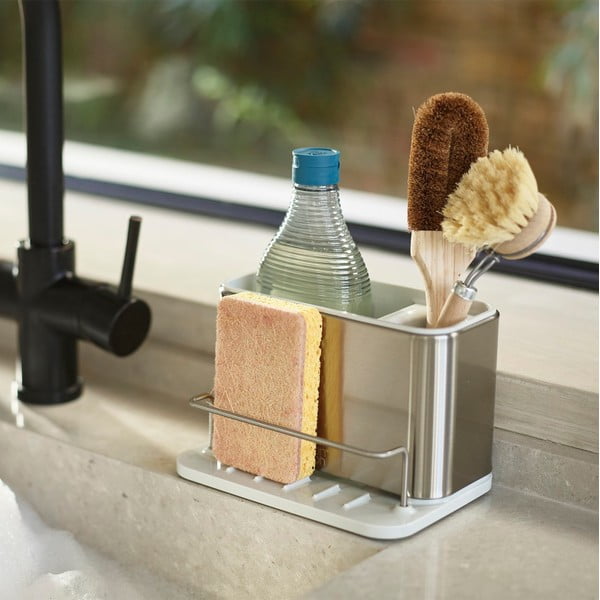 Metalowy stojak na akcesoria do mycia naczyń w kolorze srebra Surface – Joseph Joseph-image-1