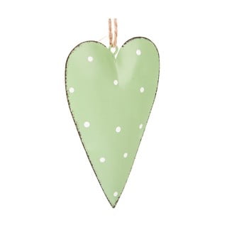 Zestaw 3 zielonych metalowych wiszących dekoracji Dakls Dotty Heart