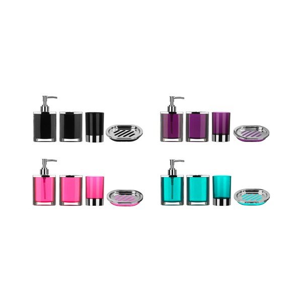 Fioletowy zestaw łazienkowy Premier Housewares Cristallo-image-1