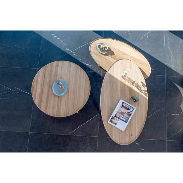 Naturalny stolik z drewna dębowego 80x150 cm Mu – Gazzda-image-2