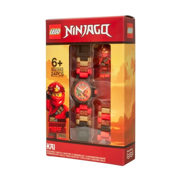 Czerwony zegarek ze składanym paskiem i minifigurką LEGO® NINJAGO Kai-image-1