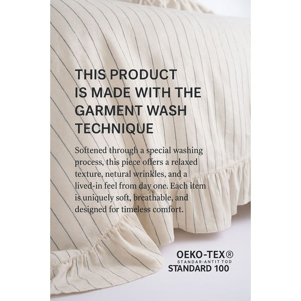 Beżowa pościel dwuosobowa z bawełny renforcé 240x220 cm Amalia Striped – Mila Home Luxury-image-4