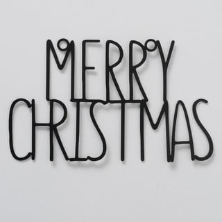 Czarna dekoracja ścienna Boltze Merry Christmas