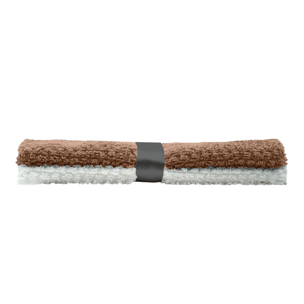 Białe/w kolorze terakoty bawełniane ręczniki frotte zestaw 2 szt. 50x50 cm Gourmet – douceur d'intérieur (zdjęcie 3)