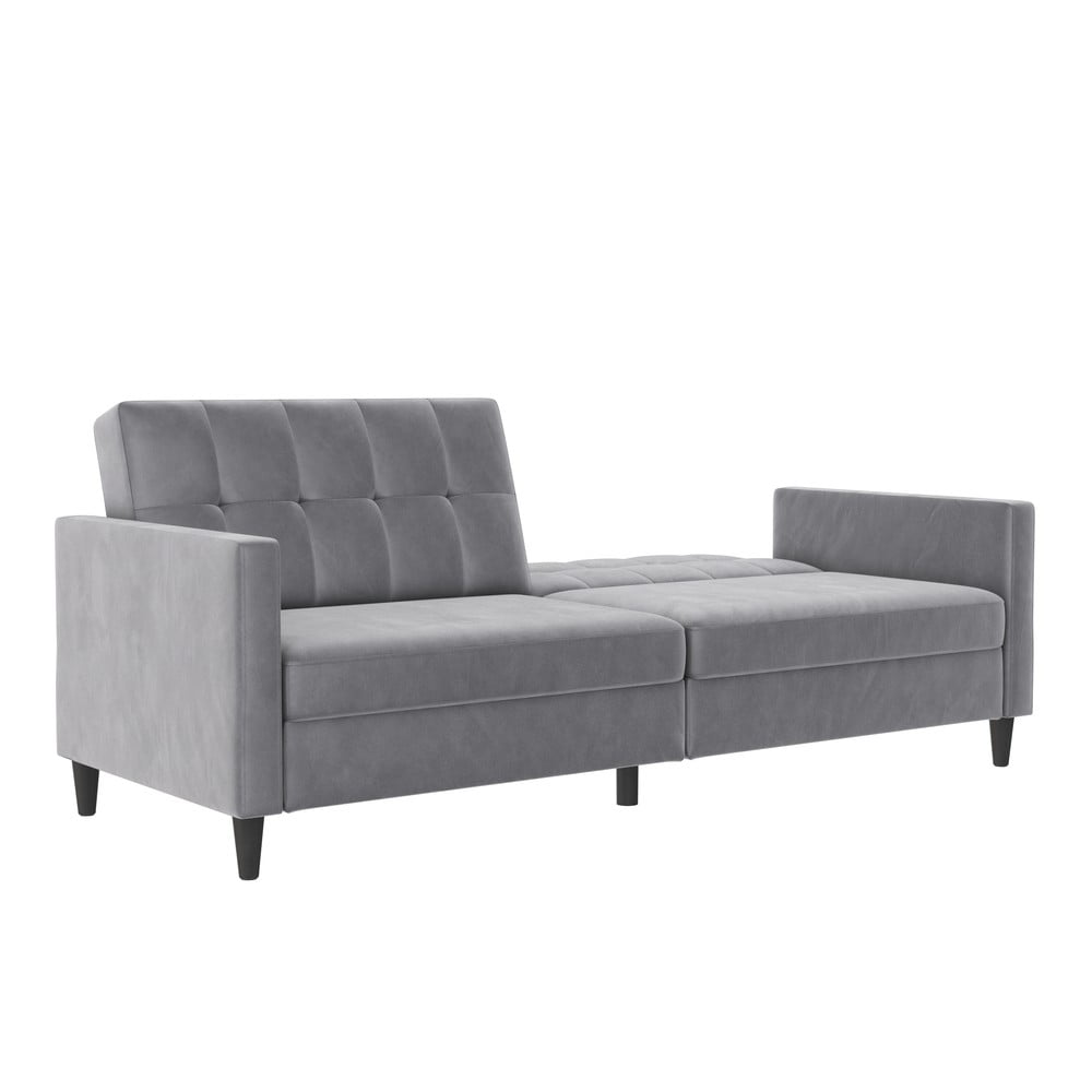 Jasnoszara aksamitna sofa 203 cm Hartford – Støraa (zdjęcie 10)