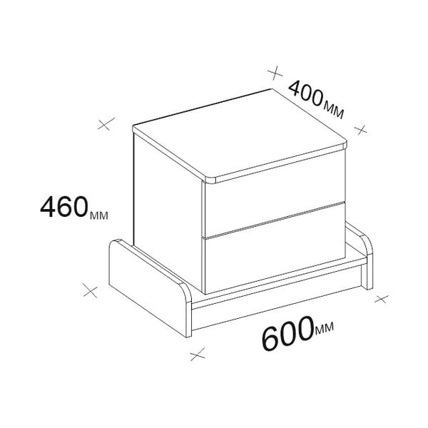 Biała szafka nocna Marina – Kalune Design-image-3