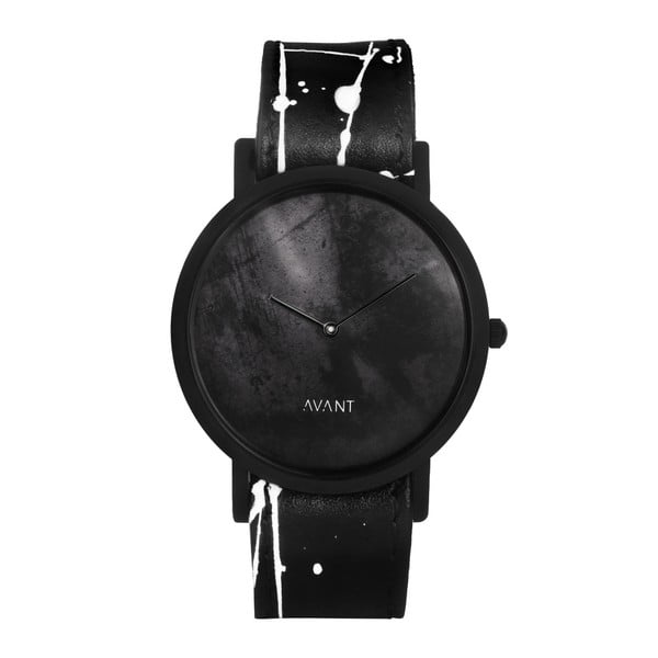 Czarny zegarek unisex z czarno-białym paskiem South Lane Stockholm Avant Diffuse