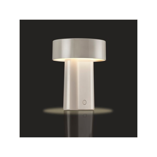 Szarobeżowa plastikowa lampa stołowa LED (wysokość 18 cm) Oblong – Zone-image-2