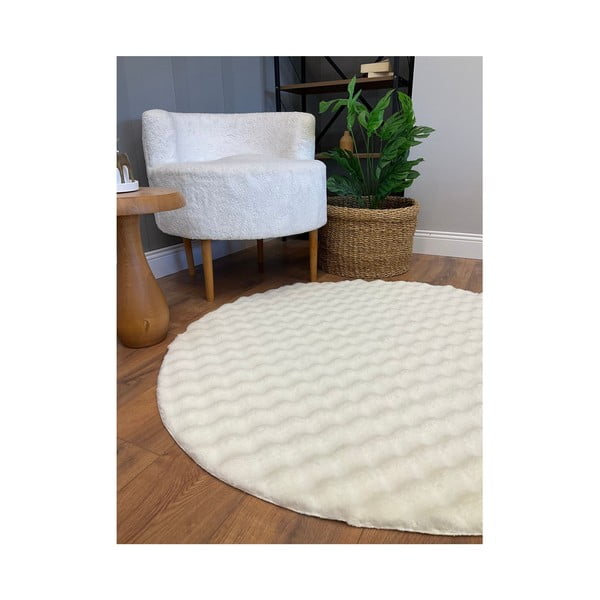 Kremowy okrągły dywan odpowiedni do prania ø 120 cm Bubbly – Oyo Concept-image-3