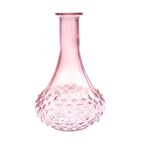Różowy szklany wazon (wysokość 21 cm) – Dakls