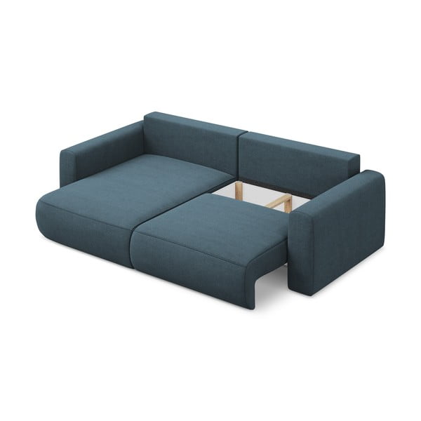 Niebieski rozkładany/ze schowkiem narożnik (lewostronny/z szezlongiem) Kapua – Makamii-image-3