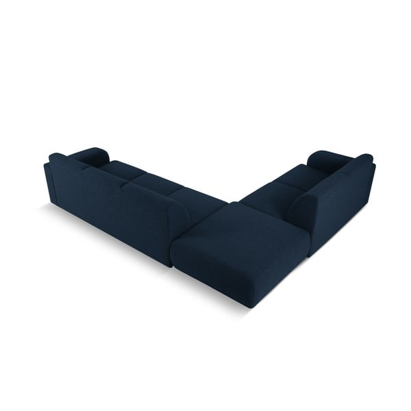 Ciemnoniebieski narożnik z materiału bouclé (lewostronny) Molino – Micadoni Home-image-3