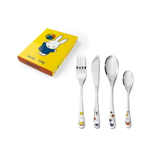 Sztućce dla dzieci ze stali nierdzewnej w kolorze srebra 4 szt. Miffy – Zilverstad-image-4