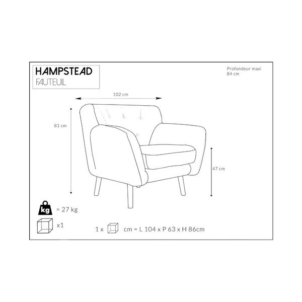 Szary fotel Cosmopolitan design Hampstead-image-4