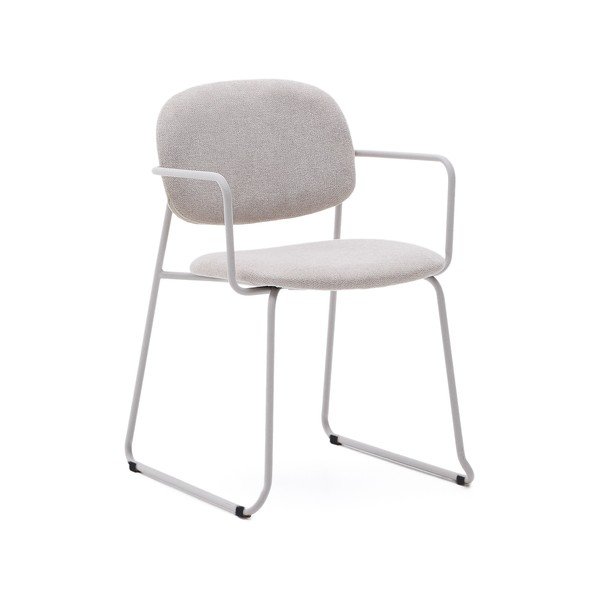 Beżowe metalowe krzesło z podłokietnikami Meli – Kave Home