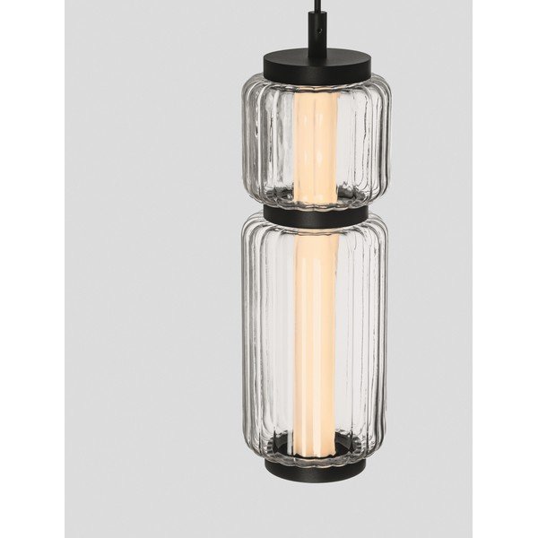 Szklana lampa wisząca LED w kolorze matowej czerni ø 12 cm Liesa – Nova Luce-image-1