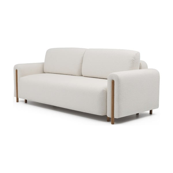 Rozkładana/ze schowkiem sofa z materiału bouclé w kolorze kości słoniowej 244 cm Arcadova – ELTAP-image-2