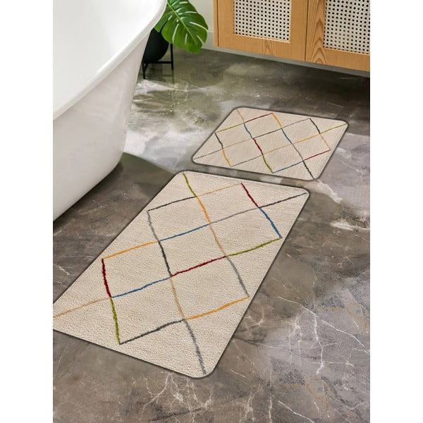 Beżowe dywaniki łazienkowe zestaw 2 szt. 60x100 cm – Mila Home-image-4