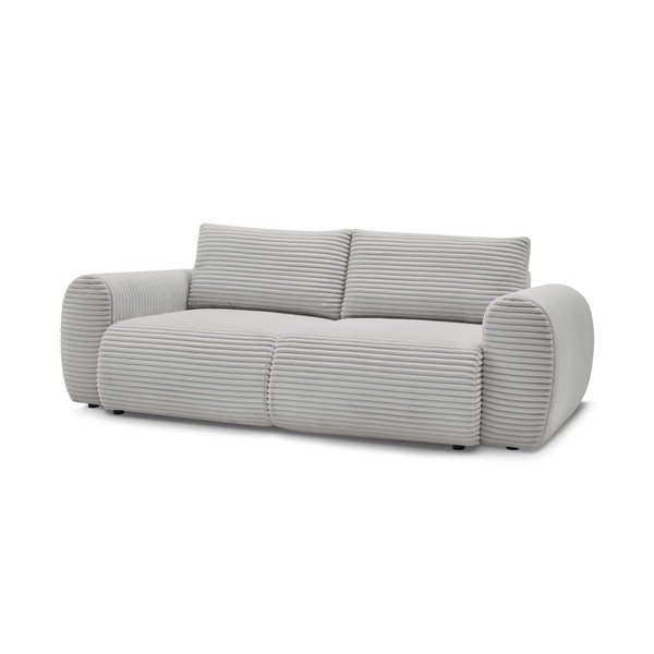 Jasnoszara sztruksowa rozkładana sofa 257 cm Lucien – Bobochic Paris-image-3