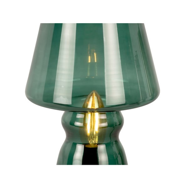 Ciemnozielona szklana lampa stołowa Leitmotiv Glass, wys. 25 cm-image-4