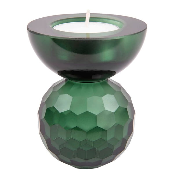 Zielony szklany świecznik Crystal Art – PT LIVING