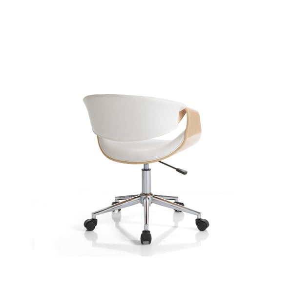 Biało-naturalne krzesło biurowe z imitacji skóry Visby – Tomasucci-image-3