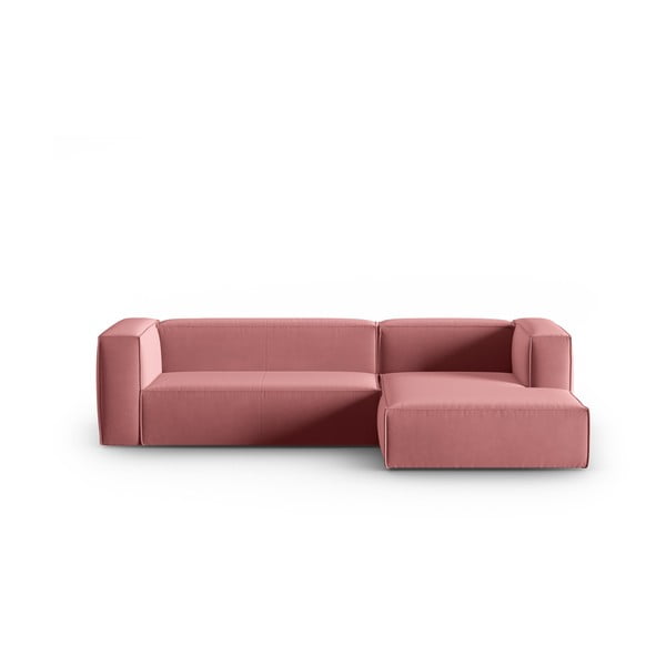 Różowy aksamitny narożnik Mackay – Cosmopolitan Design