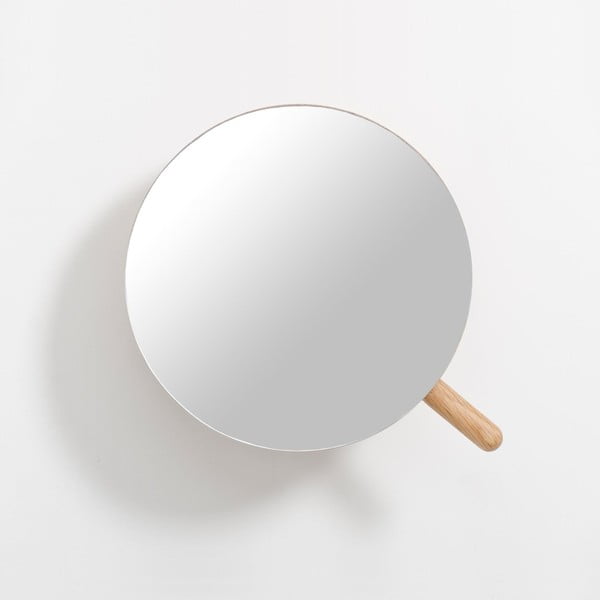 Lustro powiększające z drewnianą ramą (5x) ścienne ø 18 cm Slimline – Wireworks